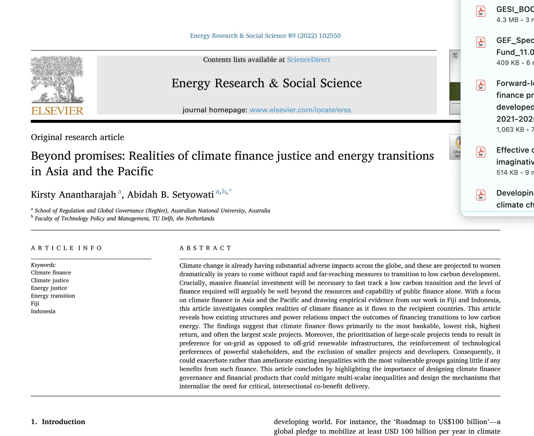 Beyond promises: Realities of climate finance justice and energy transitions in Asia and the Pacific [2022]